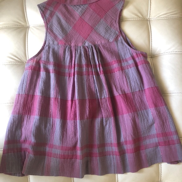 Anthropologie Pink/Purple Plaid Swing Top - Picture 3 of 4